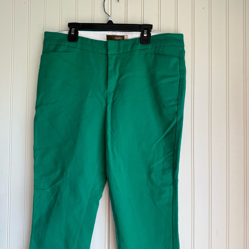 Crosby Size 12 Green Slim Fit Ankle Length Pants - Picture 2 of 5